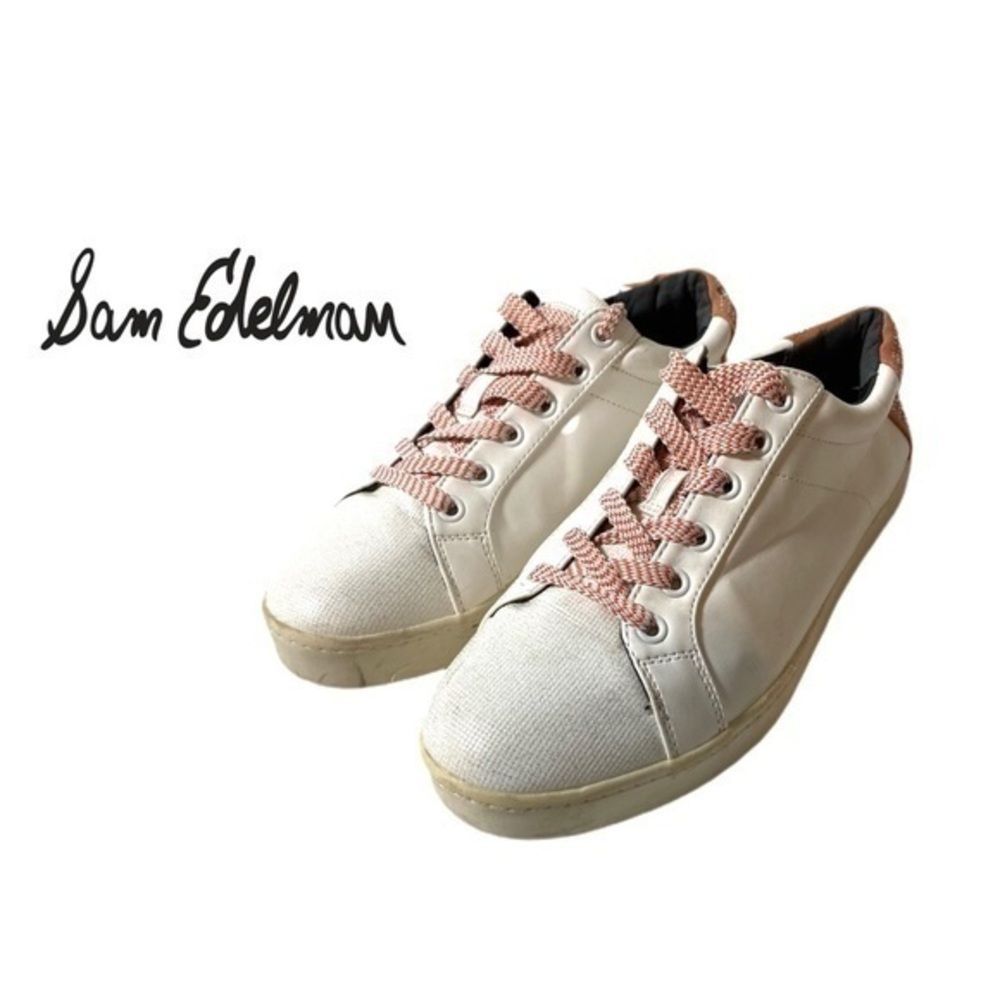Sam Edelman White Leather Flamingo Sneakers Women’s size 9